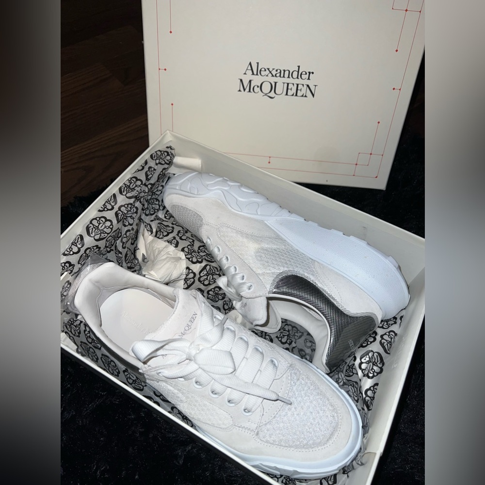 Men’s White Mesh Alexander McQueen sneakers size 11